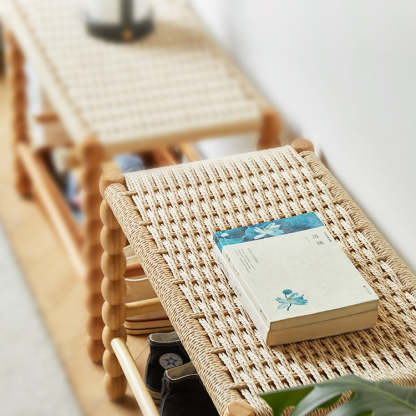 Vintage Wood Kraft Rope Coffee Table
