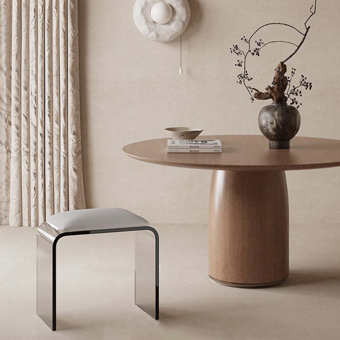 Minimalist Acrylic Leather Vanity Stool