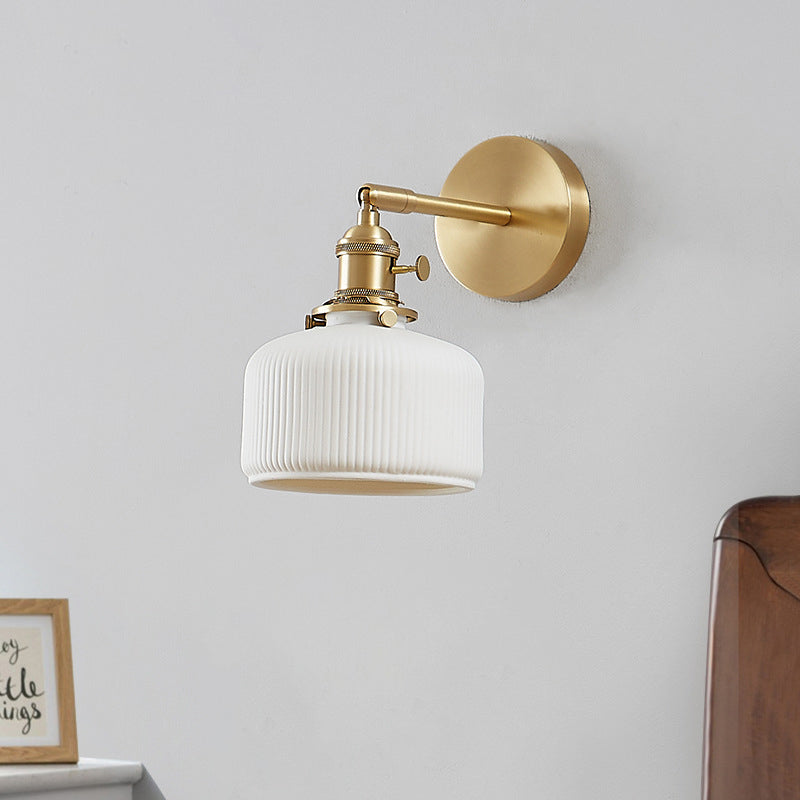 Minimalist Striped Ceramic Jar Sconce