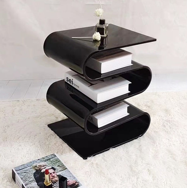 Minimalist Curved Acrylic End Table 5-Tier