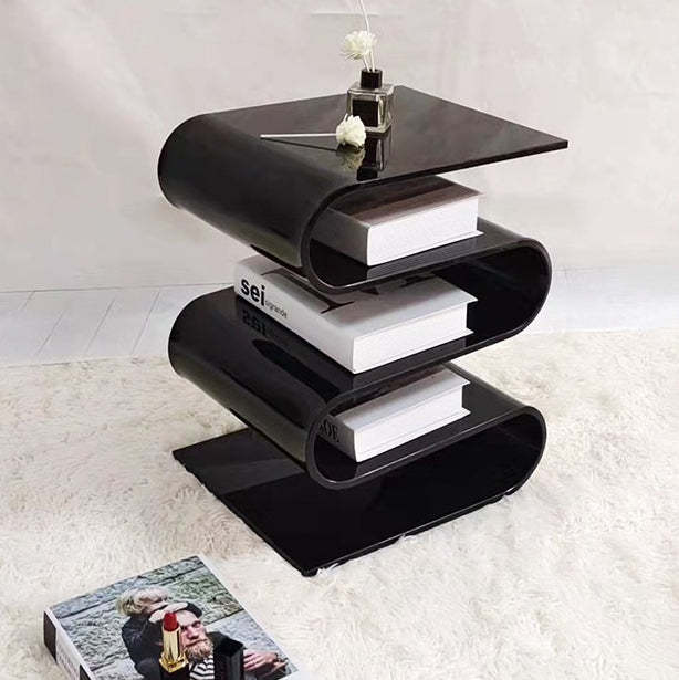 Minimalist Curved Acrylic End Table 5-Tier