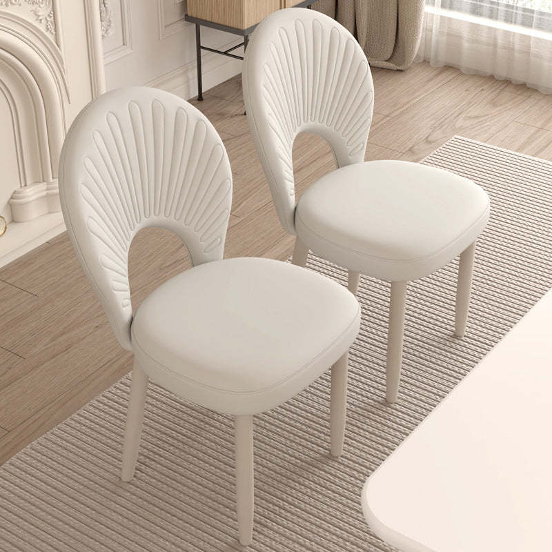 Minimalist Half-Round PU Leather Iron Dining Chair — Gray