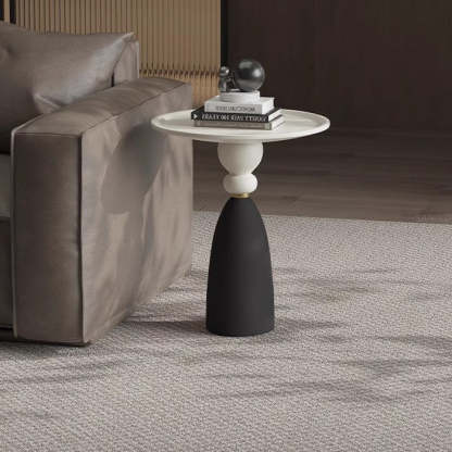 Minimalist Cone Base Wood Coffee Table — Black