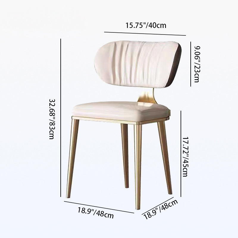 Scandinavian Microfiber Leather Square Cushion Dining Chair