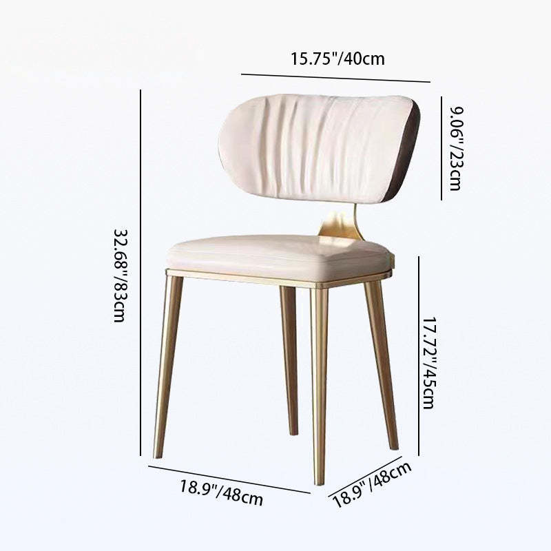 Scandinavian Microfiber Leather Square Cushion Dining Chair