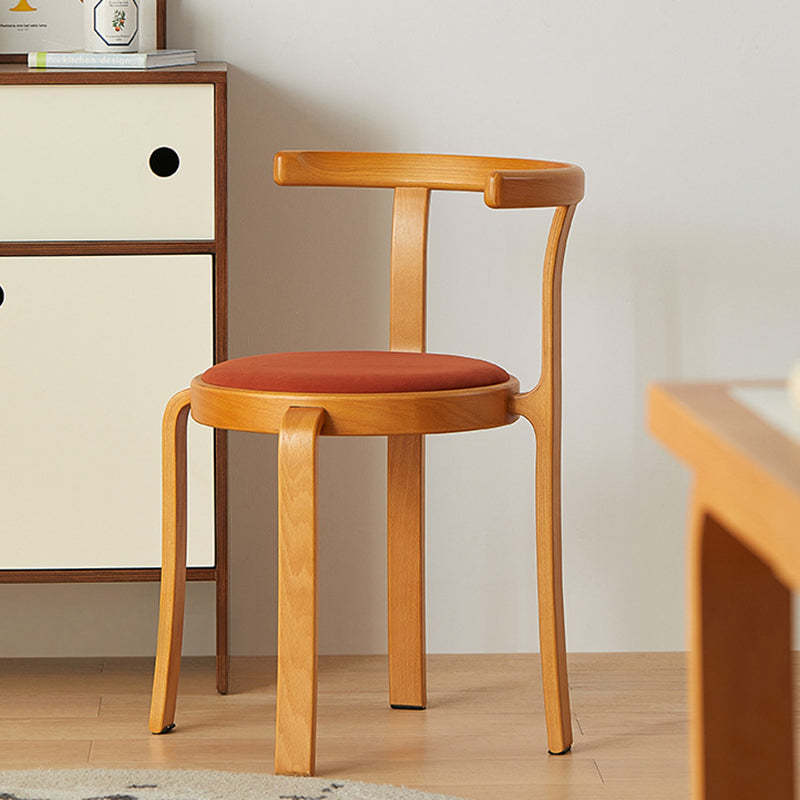 Chinese Wood Flannel Dining Chair