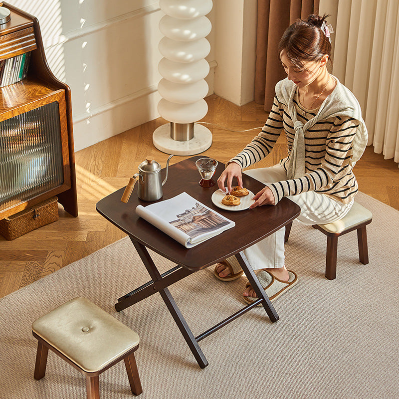 Traditional solid foldable end & side tables in wood