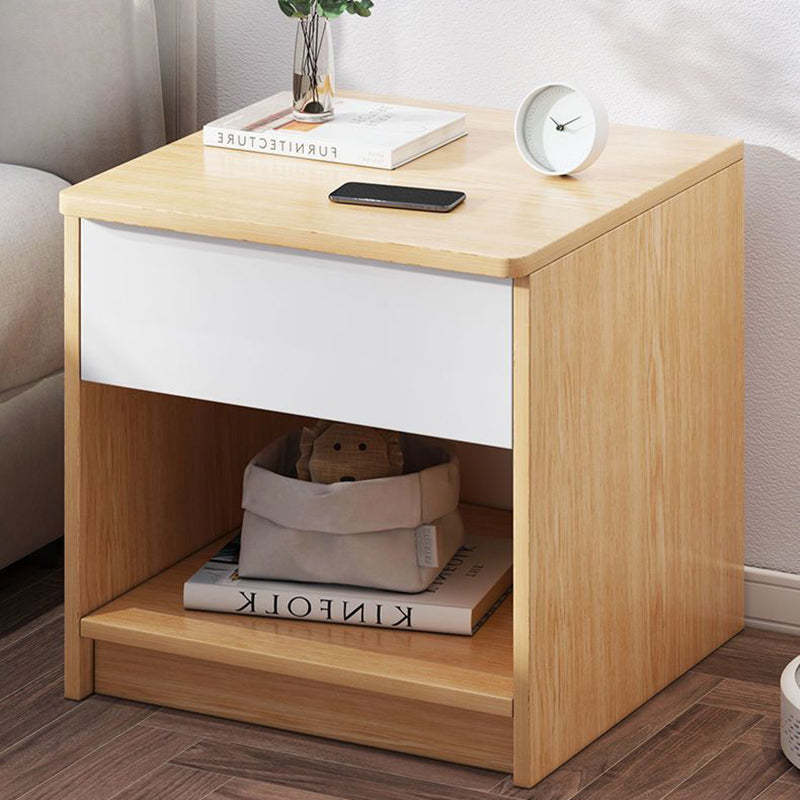 Modern Square 1-Drawer Nightstand