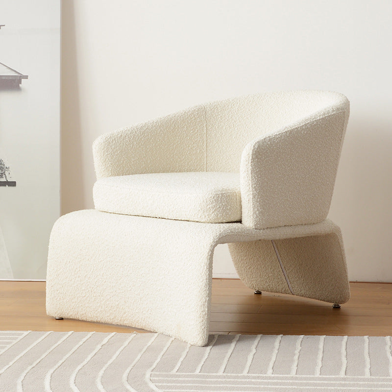 Minimalist Trapezoidal Velvet Iron Accent Chair