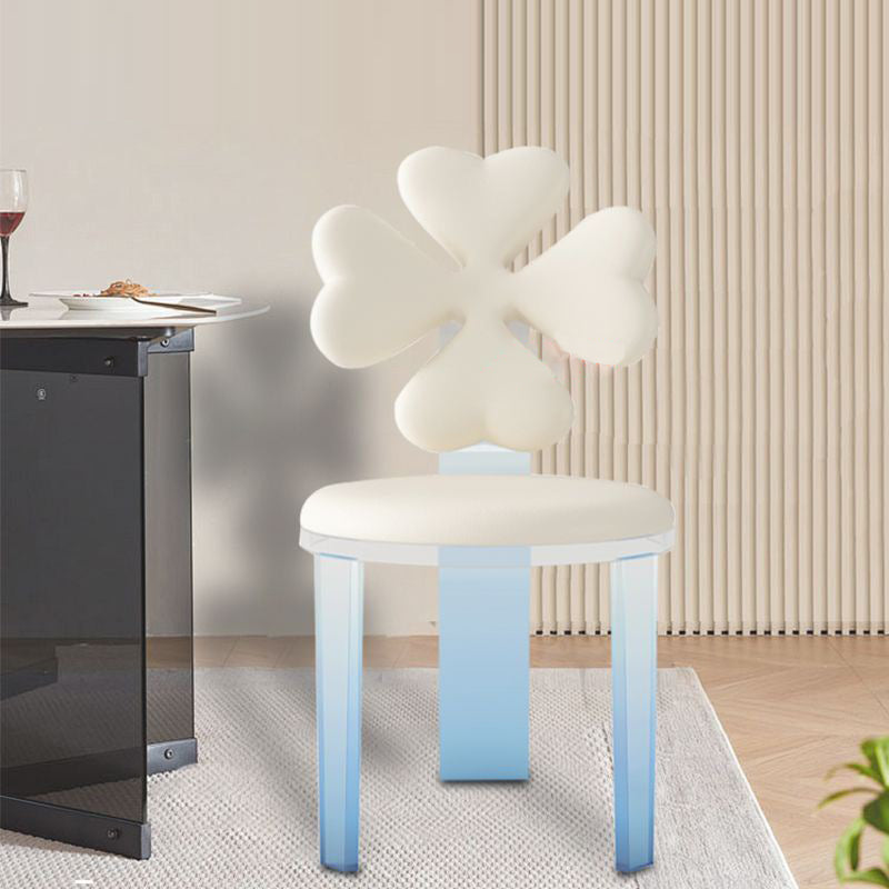 Minimalist Clover Microfiber Leather Acrylic Dining Chair