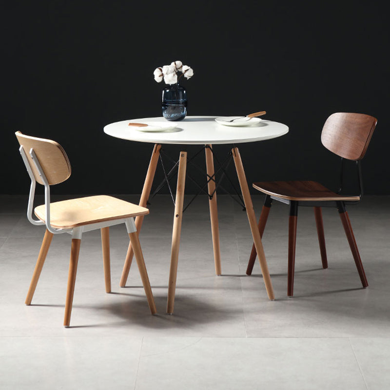 Scandinavian Square Wood Iron Chair