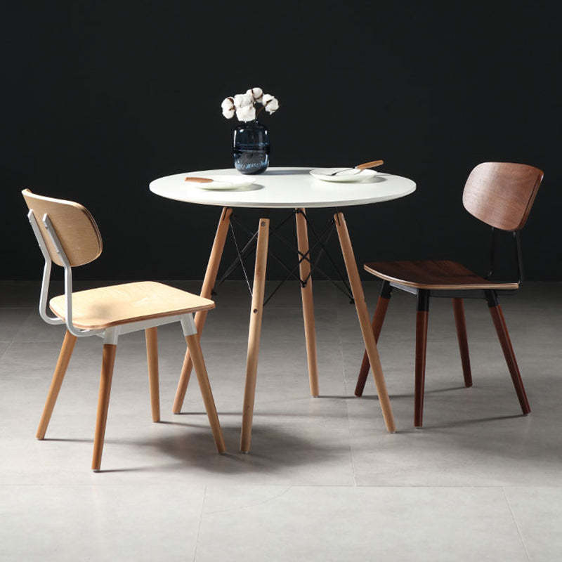 Scandinavian Square Wood Iron Chair