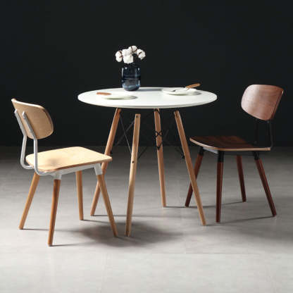 Scandinavian Square Wood Iron Chair