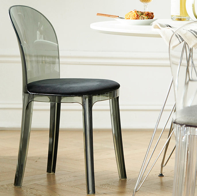 Scandinavian Curved Plastic Fabric Chair