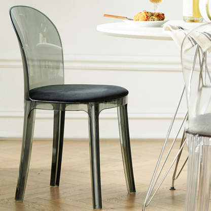 Scandinavian Curved Plastic Fabric Chair