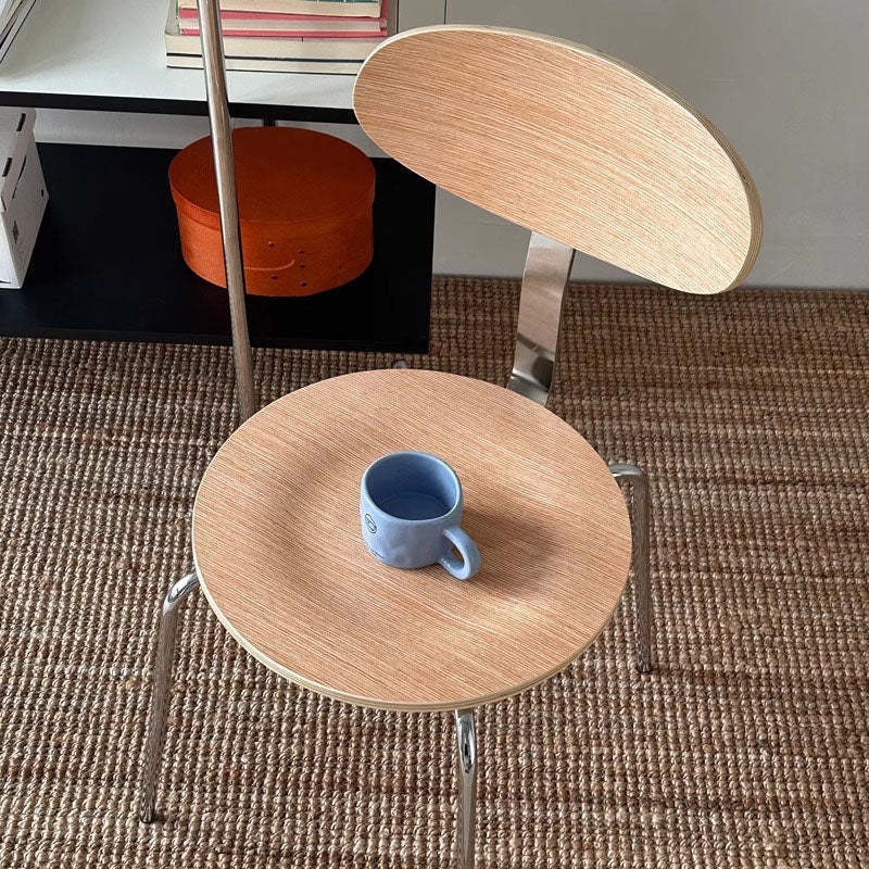 Nordic Wood Steel Round Dining Chair