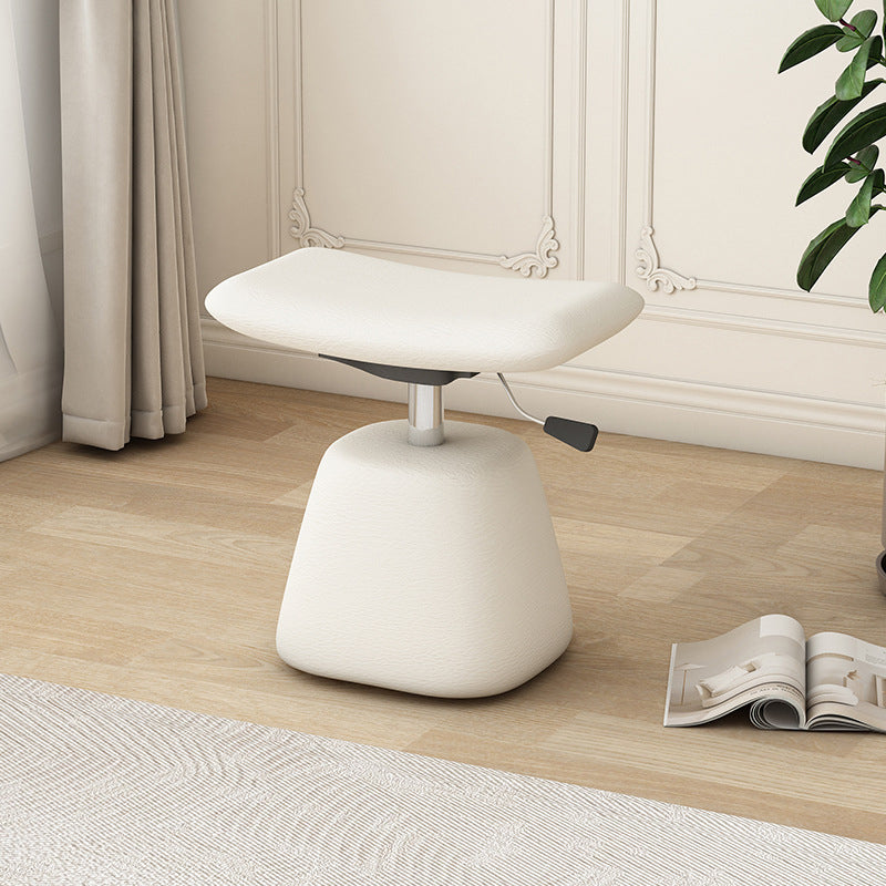 Contemporary Leather Height-Adjustable Vanity Stool