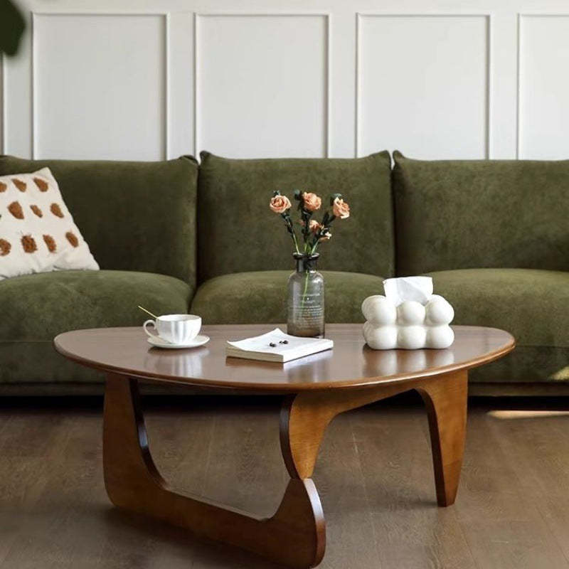 Rubberwood triangle natural coffee tables, Lighom