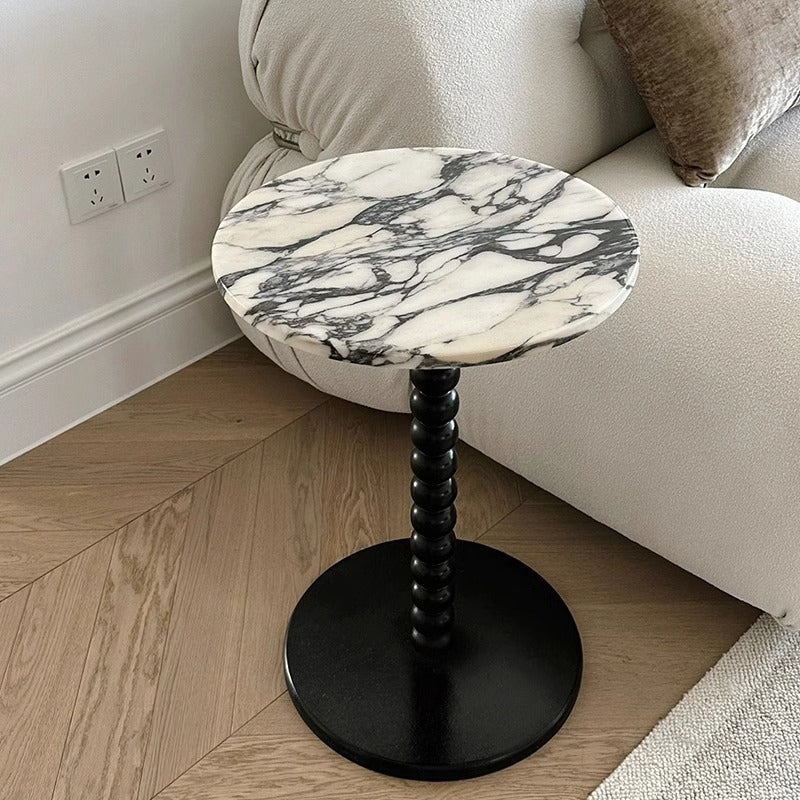 Minimalist Round Marble Wood Coffee Table