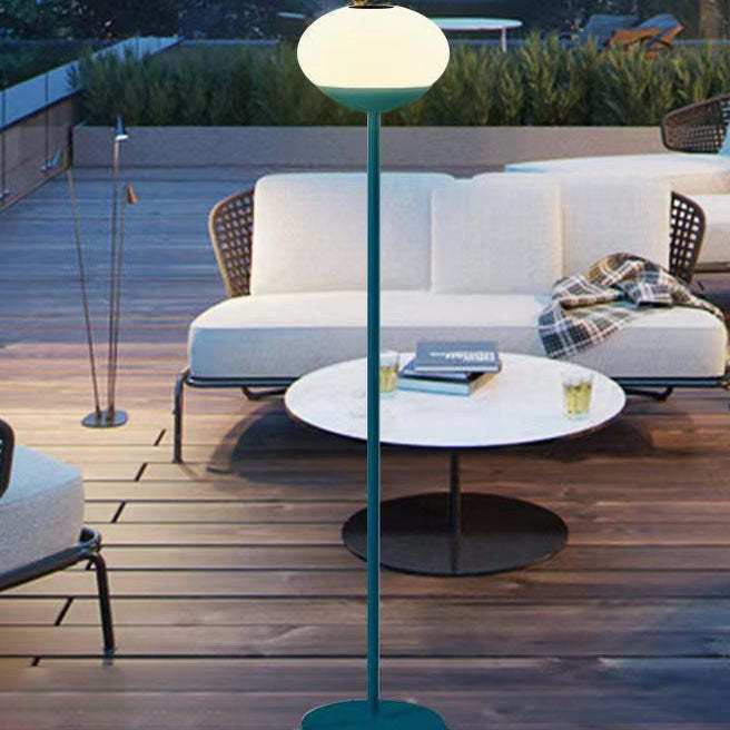 Solar Wrought Iron Oval LED Outdoor Floor Lamp