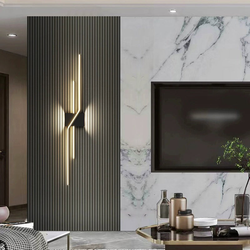 Minimalist Aluminum Geometric Straight Line LED Sconce — Warm Light (3000K) / 220V-240V For UK/AU