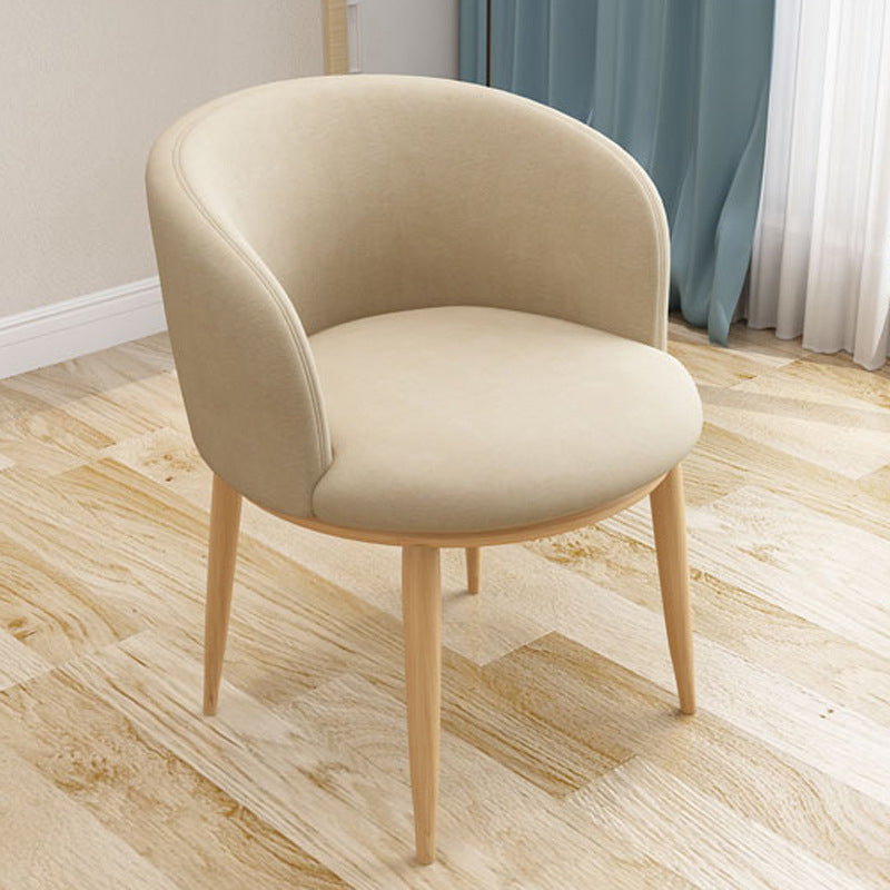 Nordic Curved Flannel Wood Vanity Stool