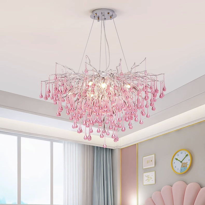 Blue luxury drop water chandeliers — Small (12"H / 220V-240V (UK/AU)