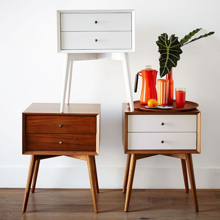 Nordic Wood 2-Drawer Side Table