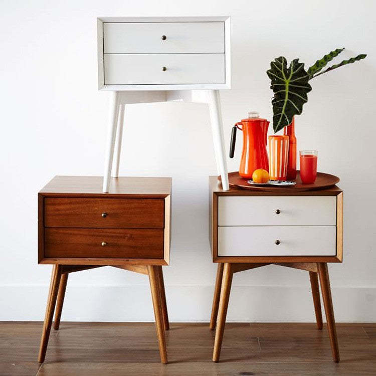 Nordic Wood 2-Drawer Side Table