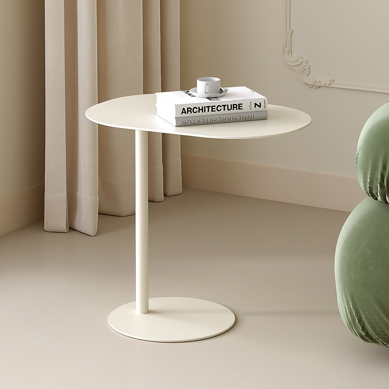 Minimalist Geometric Round Iron End Table