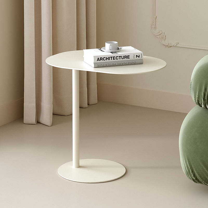 Minimalist Geometric Round Iron End Table