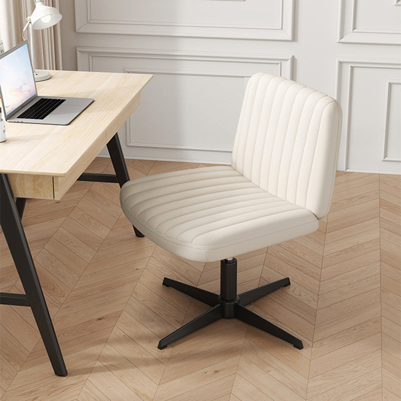 Minimalist Rectangular Iron Leather Armless Chair