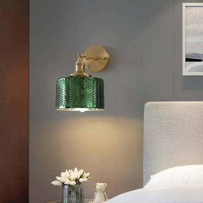 Nordic Minimalist Brass Cylinder Sconce — Green / 220V-240V For UK/AU