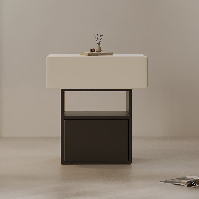 Minimalist Pine Eco Board Square Nightstand 1-Drawer