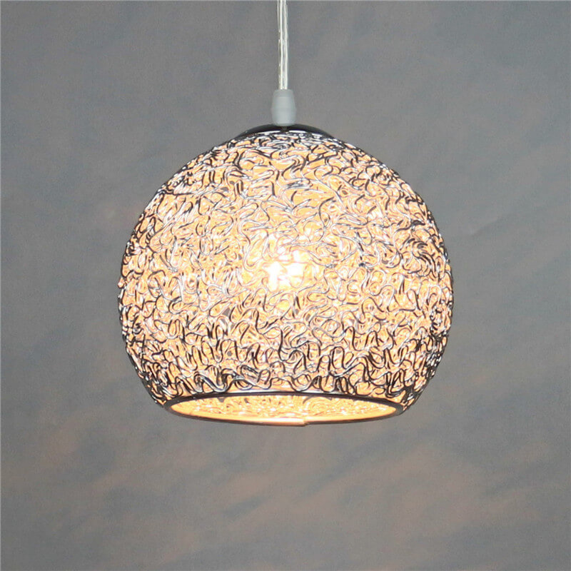 Modern Aluminum Wire Dome Pendant Light
