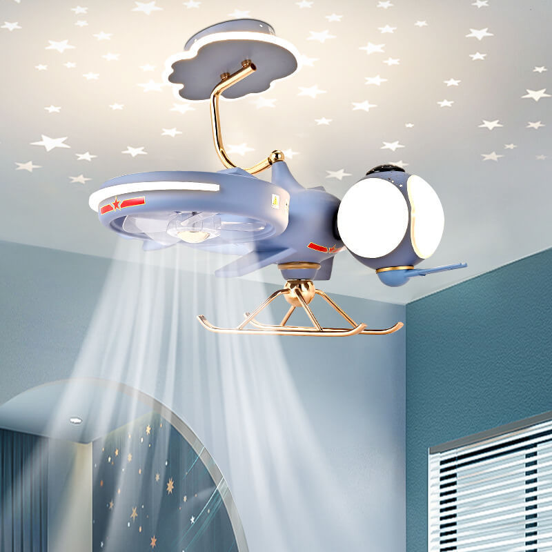 Cartoon airplane white ceiling fans