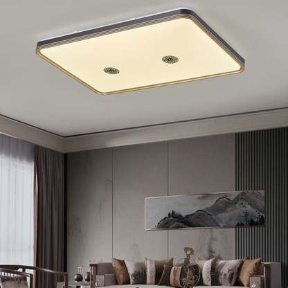 Chinese Square Geometric Acrylic LED Flush Mount Light