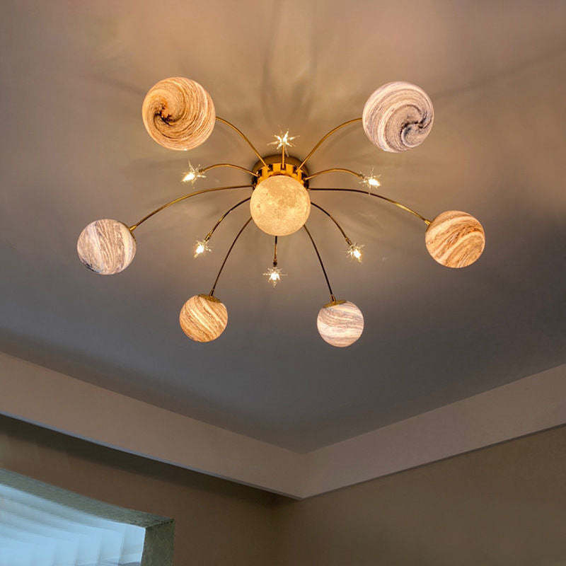Nordic Kids Iron Glass Earth Planet 13-Light Light