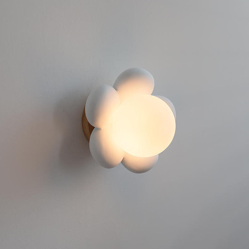 Modern Flower Glass Ceramic Kids Sconce