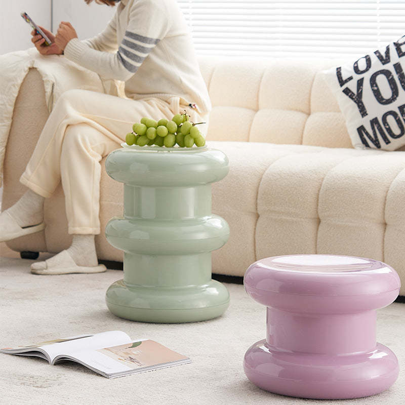 Scandinavian Acrylic Cylinder Vanity Stool — Ginger