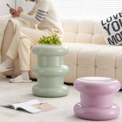 Scandinavian Acrylic Cylinder Vanity Stool — Ginger