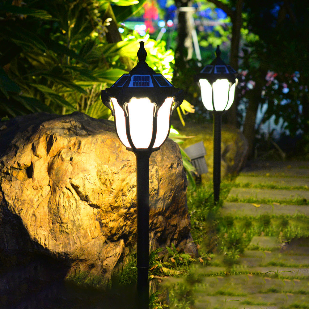 Black copper wand landscape lighting - minimalist