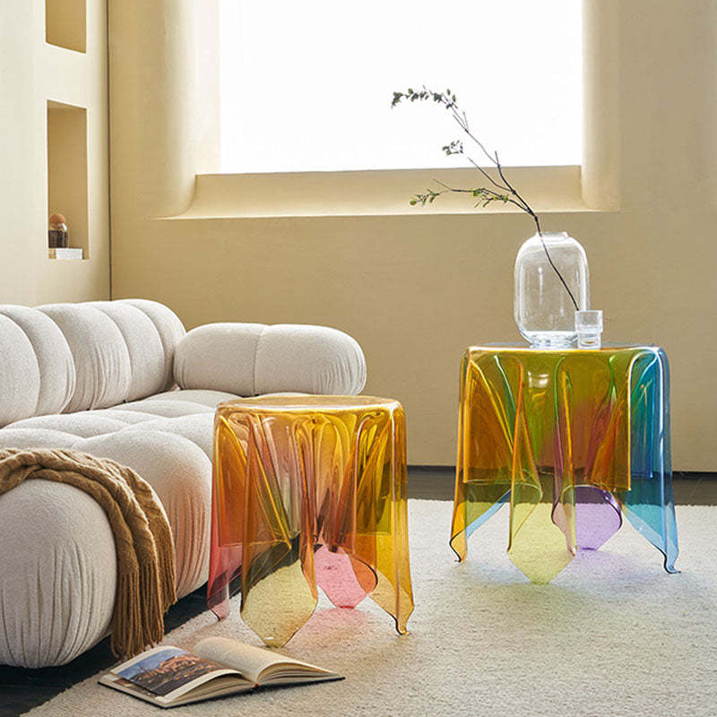 Scandinavian Wrinkle Tablecloth Acrylic Coffee Table