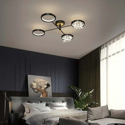 Geometric Crystal Metal Multi-Light Flush Mount