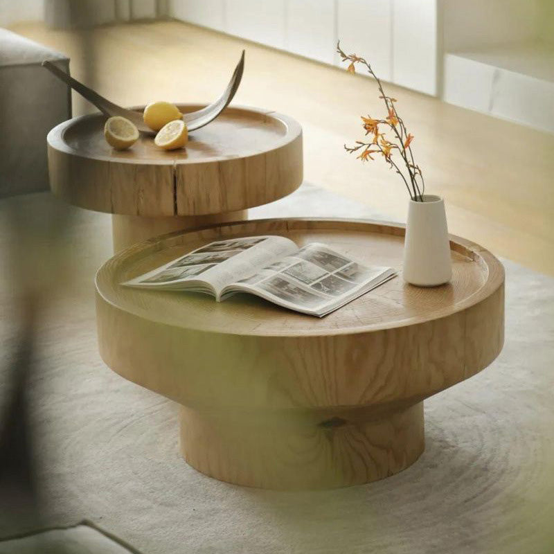 Japanese Round Wood Coffee Table