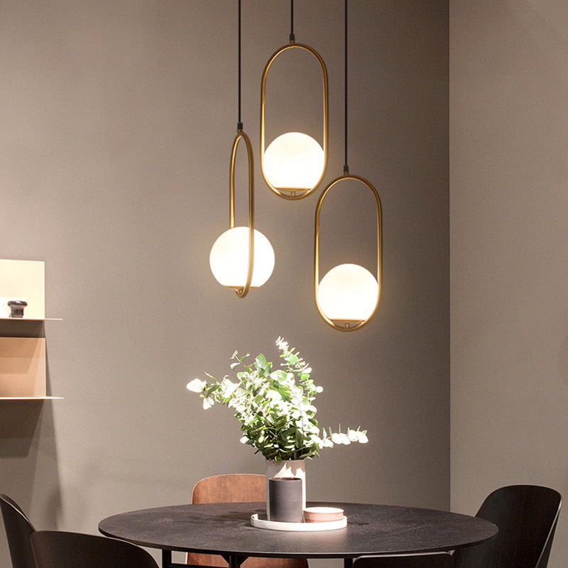 Modern Minimalist Oval Glass Orb Pendant