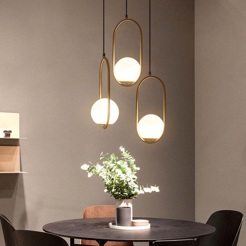 Modern Minimalist Oval Glass Orb Pendant
