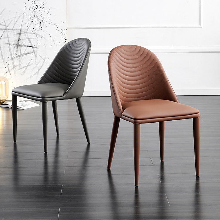 Nordic Arched Leather Rectangular Dining Chair