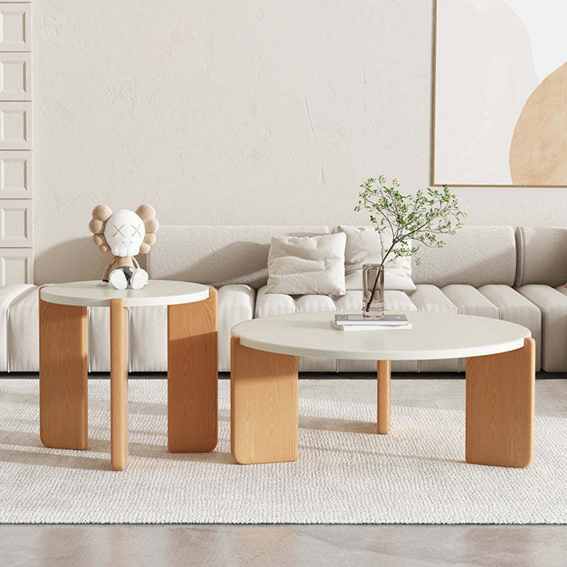 Minimalist Round Solid Wood Coffee Table