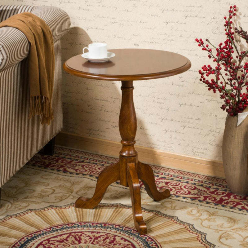 End tripod wood end & side tables for living room — Cherry